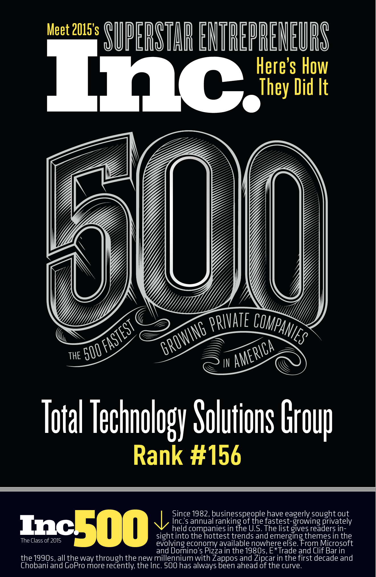 Inc. 500 2015 TTSG Award