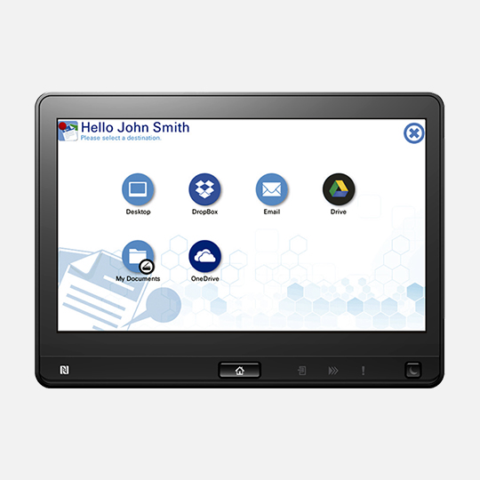 PinPoint Scan 3 Interface on Copier Screen Panel